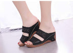 Woman Sandals For Beach Slip On Fashion Sandals Women Thick Bottom Footwear Flat Sandals Soft Leather Vintage Summer Casual Non-Slip Beach Platform Shoes Sandals Stevvex