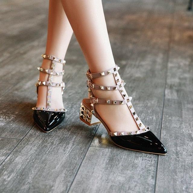 Woman Summer High Heels Valentine Pointed Toe Shoes For Women Luxury Heels For Women Sandals Strappy Heels Closed Toe Pointy Heels With Adjustable Strap Stevvex