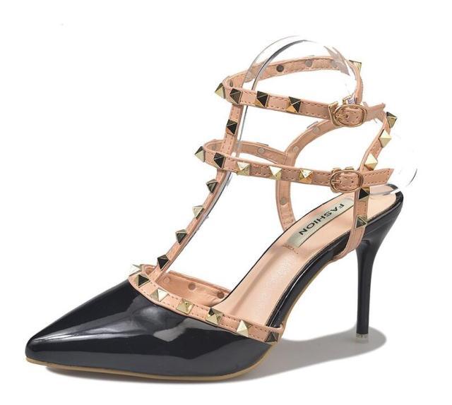Woman Summer High Heels Valentine Pointed Toe Shoes For Women Luxury Heels For Women Sandals Strappy Heels Closed Toe Pointy Heels With Adjustable Strap Stevvex