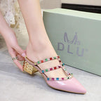 Woman Summer High Heels Valentine Pointed Toe Shoes For Women Luxury Heels For Women Sandals Strappy Heels Closed Toe Pointy Heels With Adjustable Strap Stevvex