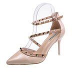 Woman Summer High Heels Valentine Pointed Toe Shoes For Women Luxury Heels For Women Sandals Strappy Heels Closed Toe Pointy Heels With Adjustable Strap Stevvex