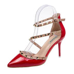 Woman Summer High Heels Valentine Pointed Toe Shoes For Women Luxury Heels For Women Sandals Strappy Heels Closed Toe Pointy Heels With Adjustable Strap Stevvex