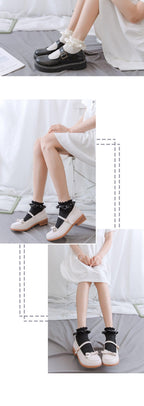 Woman Summer Ruffle Socks Short Socks Nylon Lace Socks Anime Cartoon Sweet Girls Hosiery Cosplay Costumes Accessories