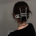 Woman Trendy Silver Pin Minimalist Dainty Design Hair Claws Women Hair Clips Fashion Hairpins Women Hair Accessories Hairgrip Barrettes Headwear