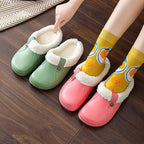 Women Autumn Winter New Warm Slippers Plush Waterproof Warm Slippers Clogs Couples Home Slipper Indoor Floor Shoes Waterproof Slippers Women Men Fur Lined Clogs Winter Garden Shoes