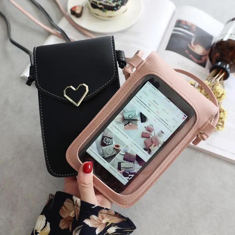 Women  Bag Shoulder Transparent Bag Card Holders Girl  Handbag Ladies PU Leather Clutch Phone Wallets Purse Stevvex