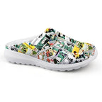 Women Beach Home Slippers Fashion Nurse Shoes Medical Doctor Sandals Summer Mesh Flats Sandals Lightweight Garden Clogs Quick-Drying Non-Slip Nurse Shoes For Women Home House Waterproof Slippers