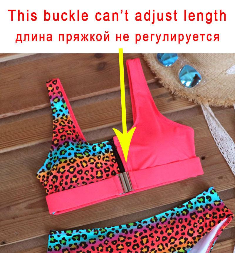 Women Bikini Set Leopard Swimwear Women High Waist String Floral Printed 2 Piece Bathing Suits Women Patchwork Swimsuits Push Up Printed Bikinis Buckle Front Beach Wear Stevvex