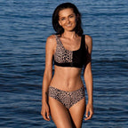 Women Bikini Set Leopard Swimwear Women High Waist String Floral Printed 2 Piece Bathing Suits Women Patchwork Swimsuits Push Up Printed Bikinis Buckle Front Beach Wear Stevvex