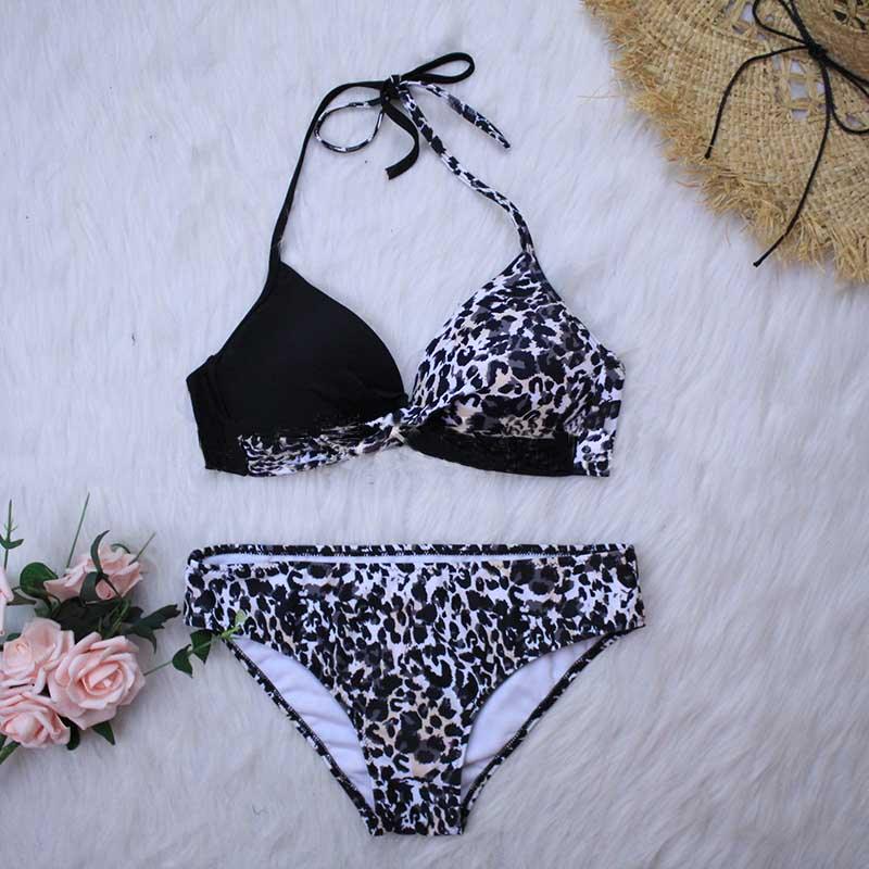 Women Bikini Set Push Up Female Swimsuit Swimwear Swim Two Piece Brazilian Bathing Suit Large Plus Size Women's Twist Front High Waist Bikini Swimsuit Drawstring Tie Side Bottom Two Piece Bathing Suit Stevvex