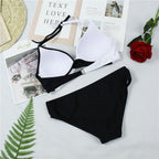 Women Bikini Set Push Up Female Swimsuit Swimwear Swim Two Piece Brazilian Bathing Suit Large Plus Size Women's Twist Front High Waist Bikini Swimsuit Drawstring Tie Side Bottom Two Piece Bathing Suit Stevvex