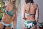 Women Bikini Set Push Up Female Swimsuit Swimwear Swim Two Piece Brazilian Bathing Suit Large Plus Size Women's Twist Front High Waist Bikini Swimsuit Drawstring Tie Side Bottom Two Piece Bathing Suit Stevvex