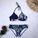 Women Bikini Set Push Up Female Swimsuit Swimwear Swim Two Piece Brazilian Bathing Suit Large Plus Size Women's Twist Front High Waist Bikini Swimsuit Drawstring Tie Side Bottom Two Piece Bathing Suit Stevvex