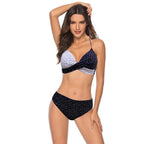 Women Bikini Set Push Up Female Swimsuit Swimwear Swim Two Piece Brazilian Bathing Suit Large Plus Size Women's Twist Front High Waist Bikini Swimsuit Drawstring Tie Side Bottom Two Piece Bathing Suit Stevvex