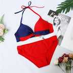 Women Bikini Set Push Up Female Swimsuit Swimwear Swim Two Piece Brazilian Bathing Suit Large Plus Size Women's Twist Front High Waist Bikini Swimsuit Drawstring Tie Side Bottom Two Piece Bathing Suit Stevvex