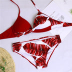 Women Bikini Set Push Up Female Swimsuit Swimwear Swim Two Piece Brazilian Bathing Suit Large Plus Size Women's Twist Front High Waist Bikini Swimsuit Drawstring Tie Side Bottom Two Piece Bathing Suit Stevvex