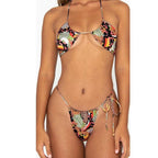 Women Bikini Set Solid Color Swimsuit Women Two Piece Swimsuit Swimwear Halter String Triangle Bikini Sets Women Hollow Out Bikinis String Swimwear Women Adjustable Bathing Suit Stevvex