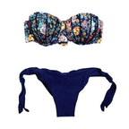 Women Bikini Swimsuit Bandage Floral Print Swimwear Split Bathing Suit Swimsuit Women Two 2 Piece Split Swimsuit  Bandage  Bikini Sets Halter Tops Bottoms Strapless Swimwear Stevvex
