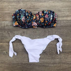 Women Bikini Swimsuit Bandage Floral Print Swimwear Split Bathing Suit Swimsuit Women Two 2 Piece Split Swimsuit  Bandage  Bikini Sets Halter Tops Bottoms Strapless Swimwear Stevvex