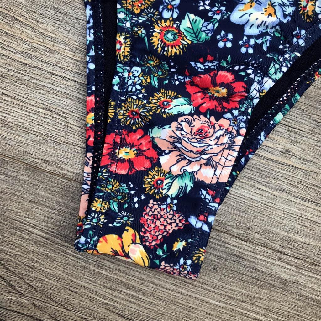 Women Bikini Swimsuit Bandage Floral Print Swimwear Split Bathing Suit Swimsuit Women Two 2 Piece Split Swimsuit  Bandage  Bikini Sets Halter Tops Bottoms Strapless Swimwear Stevvex