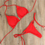 Women Bikini Swimsuit Push-Up Bra Bikini Set Two Piece Swim Suit Swimwear Beachwear Bathing Suit Strappy Swimsuit Two Pieces Bikini Set Stevvex