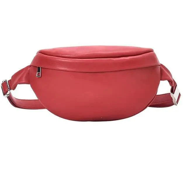 Women Black PU Leather Chest Luxurious Bags Fashionable Crossbody Waist Purse Unisex Fanny Bag Modern Traveling Bag Stevvex