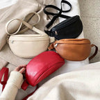 Women Black PU Leather Chest Luxurious Bags Fashionable Crossbody Waist Purse Unisex Fanny Bag Modern Traveling Bag Stevvex