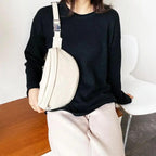 Women Black PU Leather Chest Luxurious Bags Fashionable Crossbody Waist Purse Unisex Fanny Bag Modern Traveling Bag Stevvex