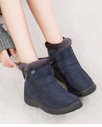 Women Boots Fashion Waterproof Snow Boots For Winter Casual Lightweight Ankle Warm Winter Boots Fur Lined Warm Ankle Boots Slip On Waterproof Shoes Comfortable Soft Design For Female Stevvex