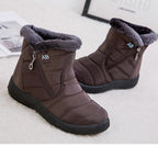 Women Boots Fashion Waterproof Snow Boots For Winter Casual Lightweight Ankle Warm Winter Boots Fur Lined Warm Ankle Boots Slip On Waterproof Shoes Comfortable Soft Design For Female Stevvex
