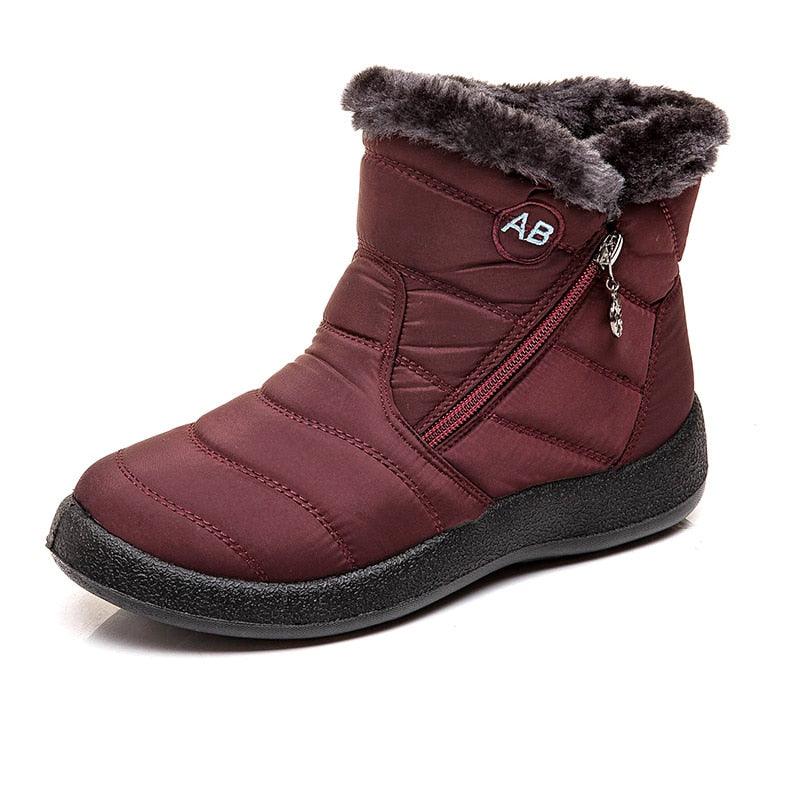 Women Boots Fashion Waterproof Snow Boots For Winter Casual Lightweight Ankle Warm Winter Boots Fur Lined Warm Ankle Boots Slip On Waterproof Shoes Comfortable Soft Design For Female Stevvex