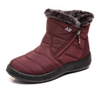 Women Boots Fashion Waterproof Snow Boots For Winter Casual Lightweight Ankle Warm Winter Boots Fur Lined Warm Ankle Boots Slip On Waterproof Shoes Comfortable Soft Design For Female Stevvex