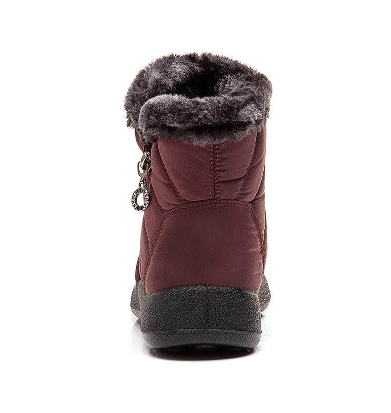 Women Boots Fashion Waterproof Snow Boots For Winter Casual Lightweight Ankle Warm Winter Boots Fur Lined Warm Ankle Boots Slip On Waterproof Shoes Comfortable Soft Design For Female Stevvex