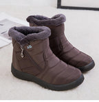 Women Boots Fashion Waterproof Snow Boots For Winter Casual Lightweight Ankle Warm Winter Boots Fur Lined Warm Ankle Boots Slip On Waterproof Shoes Comfortable Soft Design For Female Stevvex