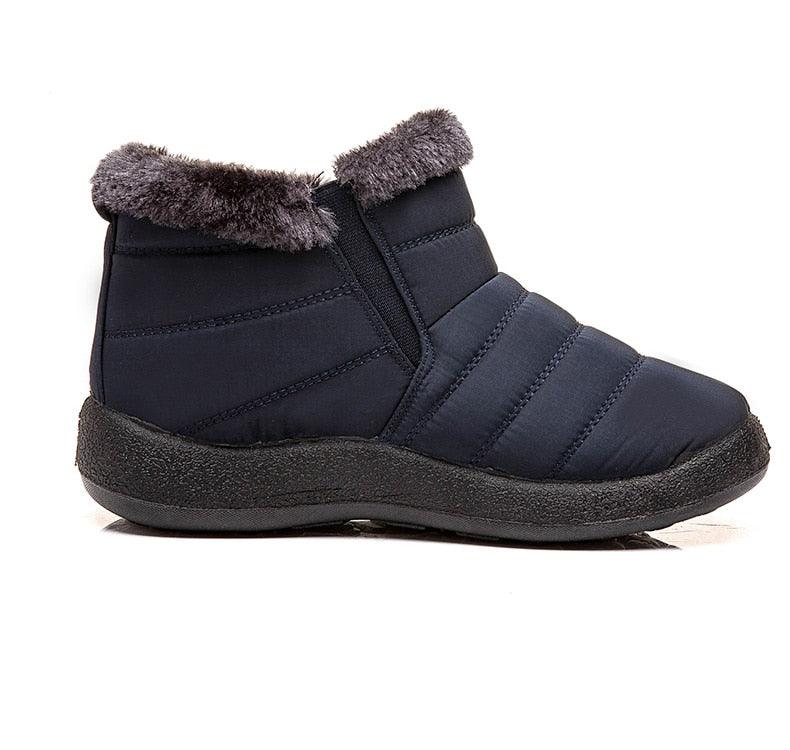 Women Boots Fashion Waterproof Snow Boots For Winter Casual Lightweight Ankle Warm Winter Boots Fur Lined Warm Ankle Boots Slip On Waterproof Shoes Comfortable Soft Design For Female Stevvex