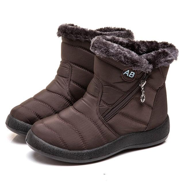 Women Boots Fashion Waterproof Snow Boots For Winter Casual Lightweight Ankle Warm Winter Boots Fur Lined Warm Ankle Boots Slip On Waterproof Shoes Comfortable Soft Design For Female Stevvex