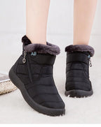 Women Boots Fashion Waterproof Snow Boots For Winter Casual Lightweight Ankle Warm Winter Boots Fur Lined Warm Ankle Boots Slip On Waterproof Shoes Comfortable Soft Design For Female Stevvex