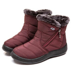 Women Boots Fashion Waterproof Snow Boots For Winter Casual Lightweight Ankle Warm Winter Boots Fur Lined Warm Ankle Boots Slip On Waterproof Shoes Comfortable Soft Design For Female Stevvex