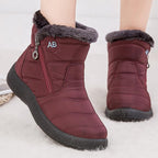 Women Boots Fashion Waterproof Snow Boots For Winter Casual Lightweight Ankle Warm Winter Boots Fur Lined Warm Ankle Boots Slip On Waterproof Shoes Comfortable Soft Design For Female Stevvex