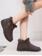 Women Boots Fashion Waterproof Snow Boots For Winter Casual Lightweight Ankle Warm Winter Boots Fur Lined Warm Ankle Boots Slip On Waterproof Shoes Comfortable Soft Design For Female Stevvex