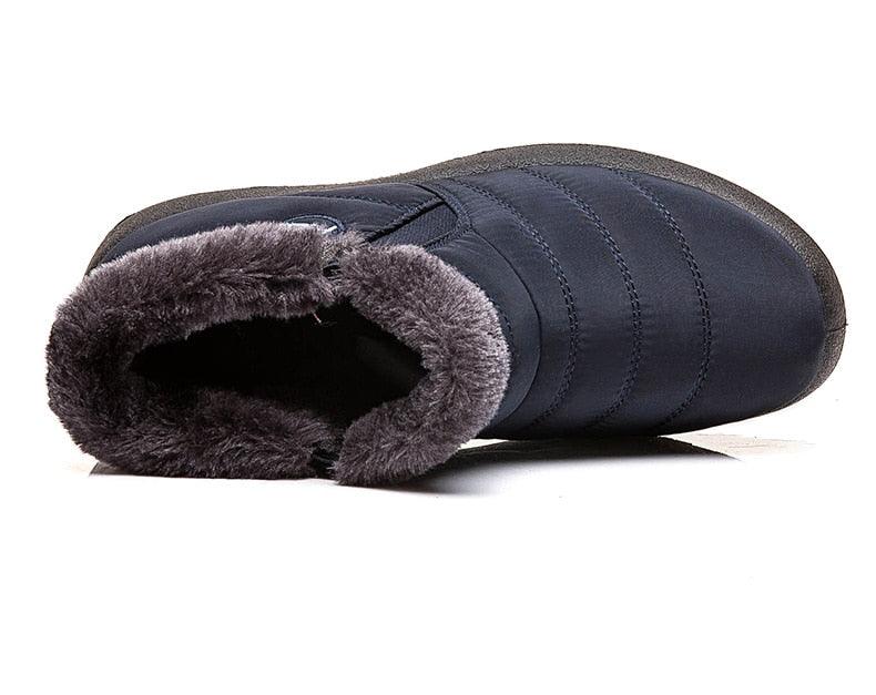Women Boots Fashion Waterproof Snow Boots For Winter Casual Lightweight Ankle Warm Winter Boots Fur Lined Warm Ankle Boots Slip On Waterproof Shoes Comfortable Soft Design For Female Stevvex