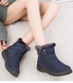 Women Boots Fashion Waterproof Snow Boots For Winter Casual Lightweight Ankle Warm Winter Boots Fur Lined Warm Ankle Boots Slip On Waterproof Shoes Comfortable Soft Design For Female Stevvex