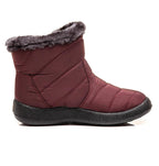 Women Boots Fashion Waterproof Snow Boots For Winter Casual Lightweight Ankle Warm Winter Boots Fur Lined Warm Ankle Boots Slip On Waterproof Shoes Comfortable Soft Design For Female Stevvex