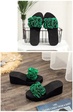 Women Bow Summer Sandals Slipper Indoor Outdoor Flip-flops Beach Shoes New Fashion Casual Flower Slipper High Heeled Bow-Knot Platform Flip Flops Beach Sandals Fashion Summer Slippers Stevvex