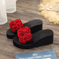 Women Bow Summer Sandals Slipper Indoor Outdoor Flip-flops Beach Shoes New Fashion Casual Flower Slipper High Heeled Bow-Knot Platform Flip Flops Beach Sandals Fashion Summer Slippers Stevvex