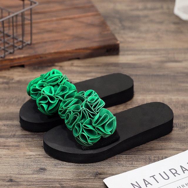 Women Bow Summer Sandals Slipper Indoor Outdoor Flip-flops Beach Shoes New Fashion Casual Flower Slipper High Heeled Bow-Knot Platform Flip Flops Beach Sandals Fashion Summer Slippers Stevvex