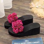 Women Bow Summer Sandals Slipper Indoor Outdoor Flip-flops Beach Shoes New Fashion Casual Flower Slipper High Heeled Bow-Knot Platform Flip Flops Beach Sandals Fashion Summer Slippers Stevvex