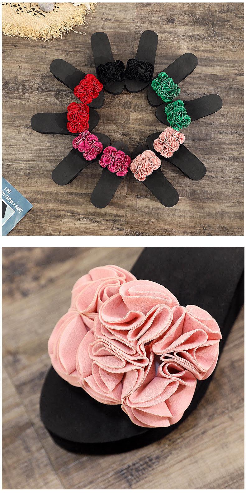 Women Bow Summer Sandals Slipper Indoor Outdoor Flip-flops Beach Shoes New Fashion Casual Flower Slipper High Heeled Bow-Knot Platform Flip Flops Beach Sandals Fashion Summer Slippers Stevvex