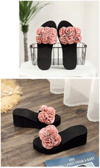 Women Bow Summer Sandals Slipper Indoor Outdoor Flip-flops Beach Shoes New Fashion Casual Flower Slipper High Heeled Bow-Knot Platform Flip Flops Beach Sandals Fashion Summer Slippers Stevvex