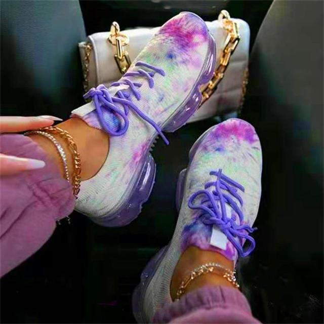 Women Breathable Sneakers Autumn New Lace Up Casual Shoes Outdoor Sport Walking Athletic Tennis Shoes Air Cushion Lightweight Sneakers Lace Up Sport Running Sneakers Stevvex